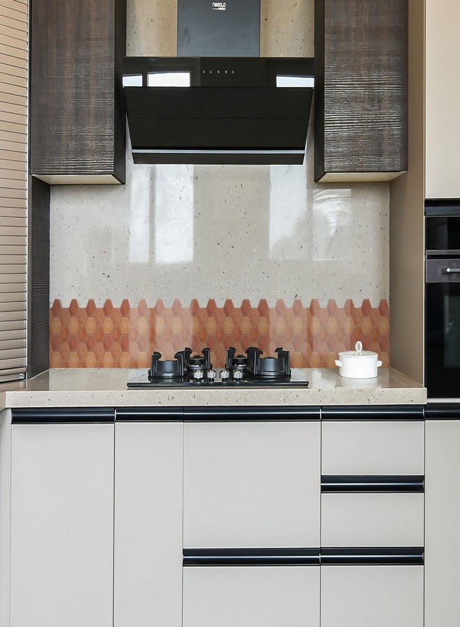 WallDesign Terracotta Hexagon Tile Sticker - 2ft x 9.75 inch Waterproof Easy Clean Durable Vinyl Decorative Film for Kitchen Counter, Washbasin, Table, Wall, Cupboard - Image 3